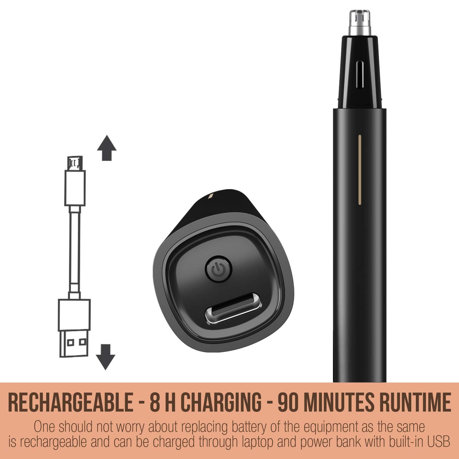 Havells FD5002 Multipurpose Facial Hair Remover Nose Hair Trimmer,FD5002,Black