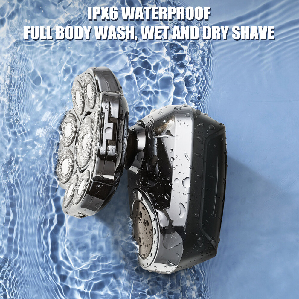 6in1 Electric Shaver Wet/Dry Trimmer Rotary Razor Beard Shaving USB Rechargeable