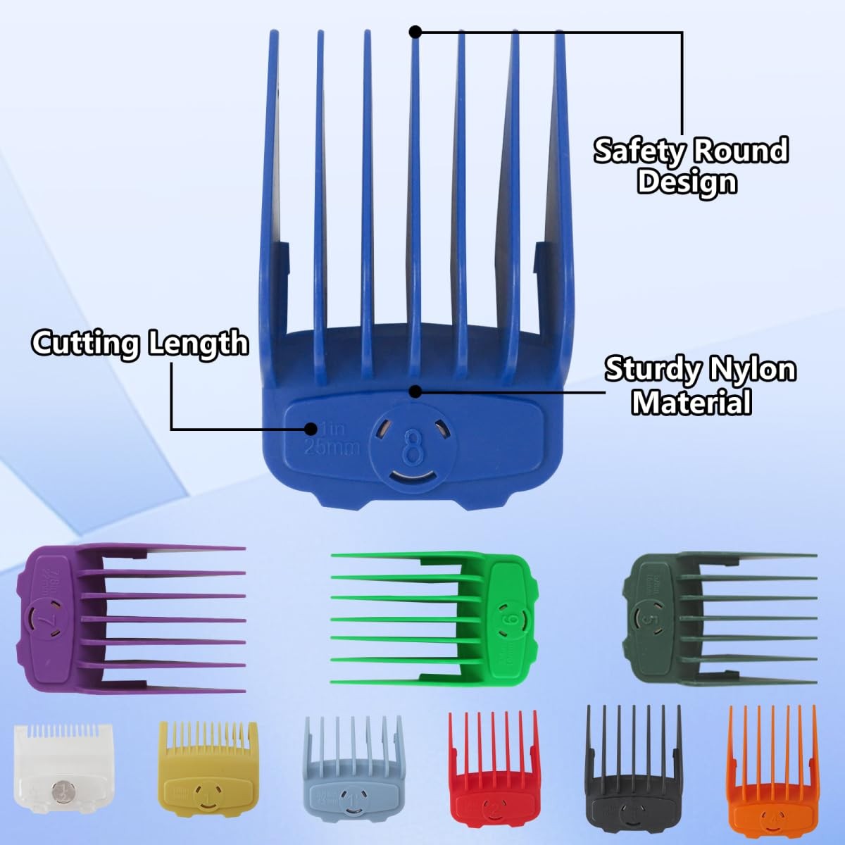 Qblahip 10-Pack Magetic Clipper Guards Set for Baby*liss Pro FX870/ FX825 Ser…