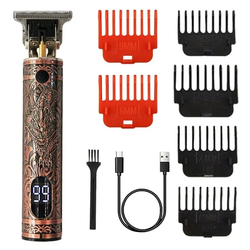 T9 Hair Clipper 3-Speed Electric Trimmer Beard Shaver Barber Grooming Kit LCD