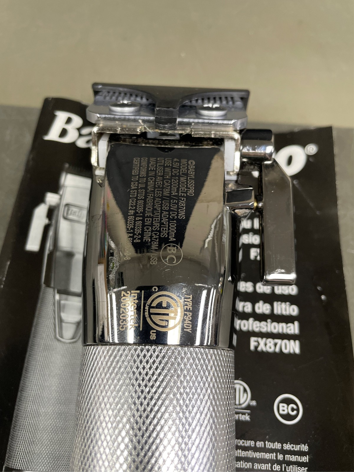 BaBylissPRO SILVERFX+ All-Metal Clipper Battery Hair Trimmers *For Parts*