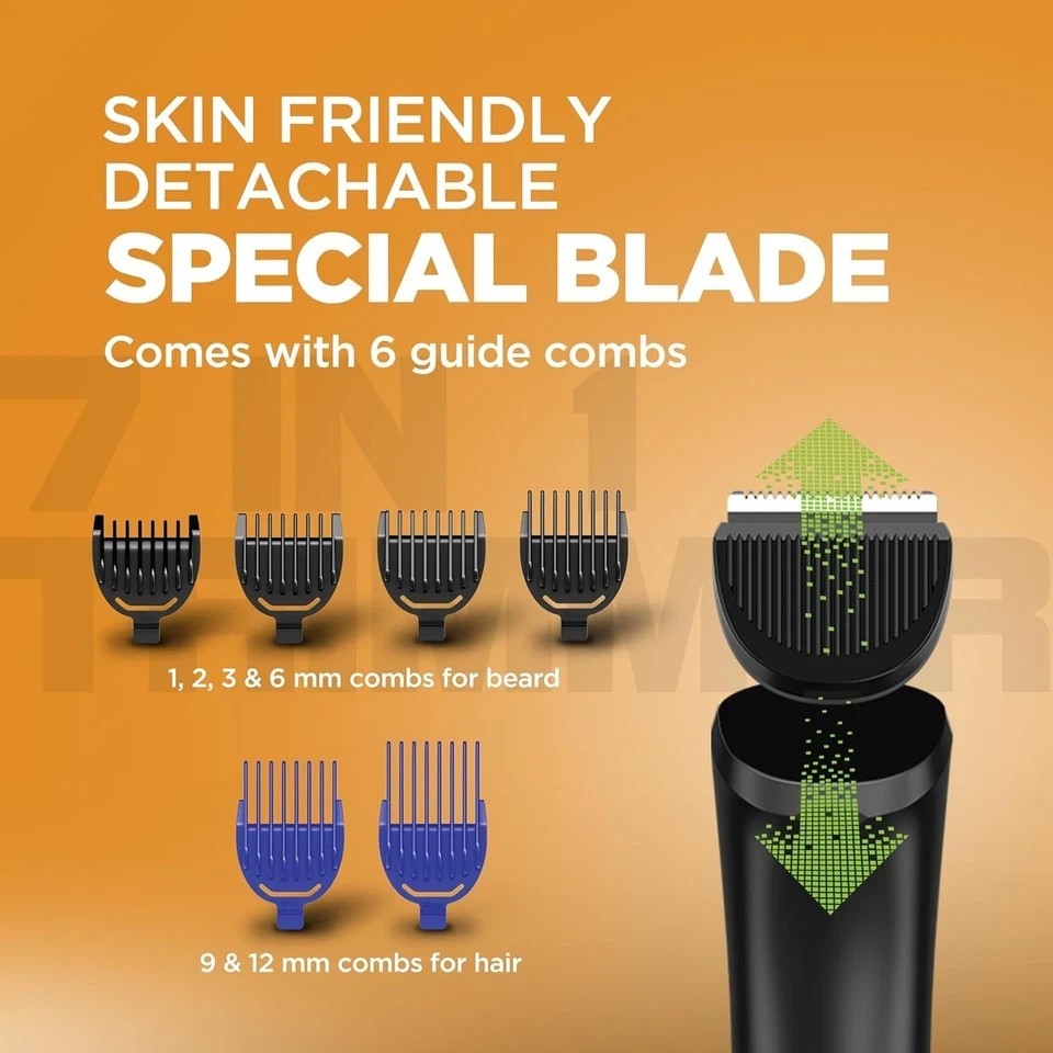Havells BT6661 Beard & Hair 7 in 1 Trimmer |2-in-1 Special Blade Type C Charge