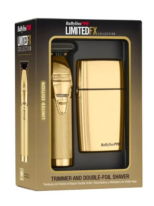 BaByliss Gold Trimmer and Double Foil Shaver Gold Gift Set #FXDUOFS2TG – NEW