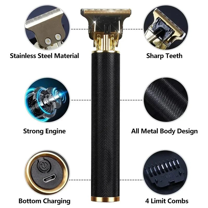 Professional Hair Clippers Trimmer Cutting Beard Cordless Barber Shaving Machine