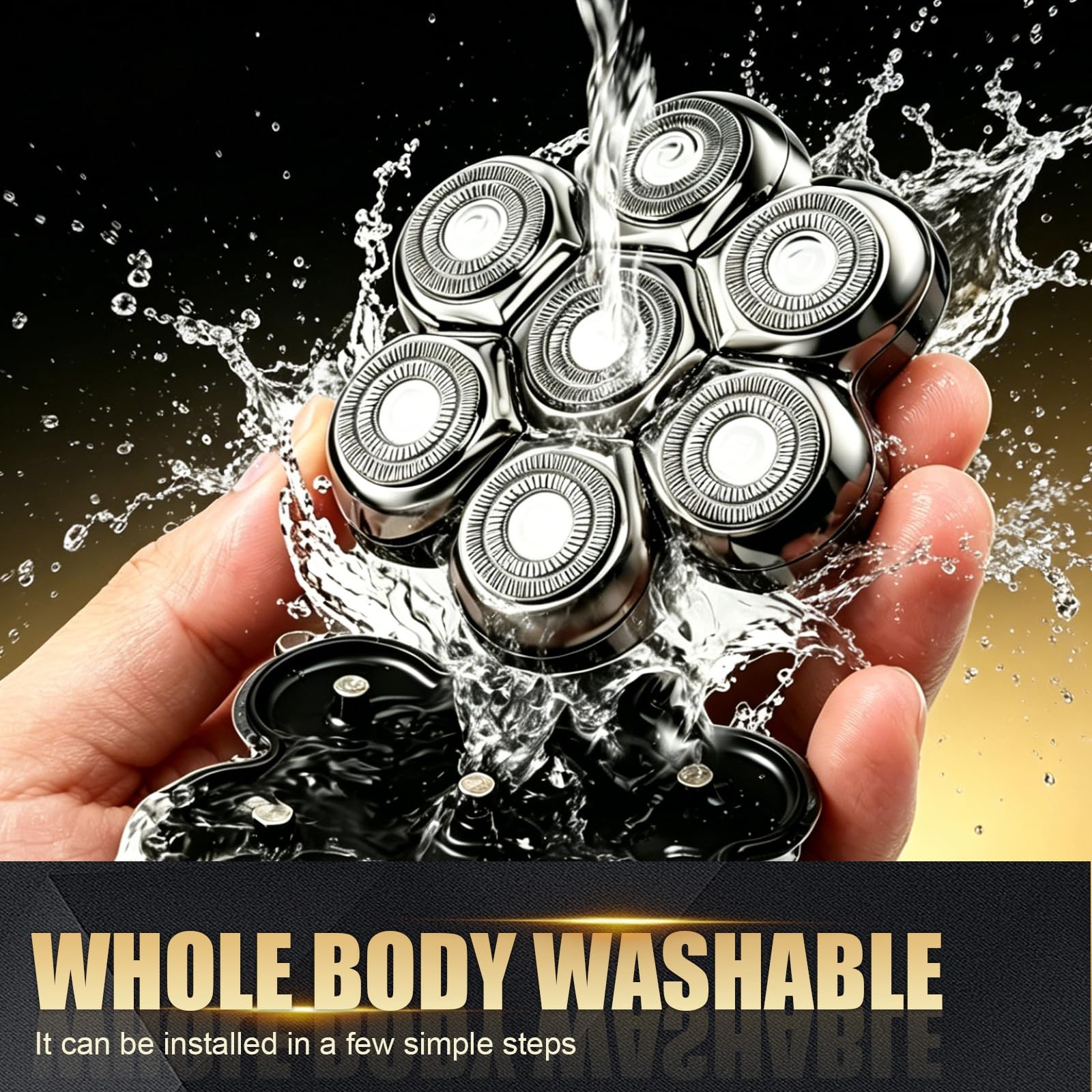 7 Blade Floating Shaving Head, Washable Shaver Blade Heads with Freebird, for…
