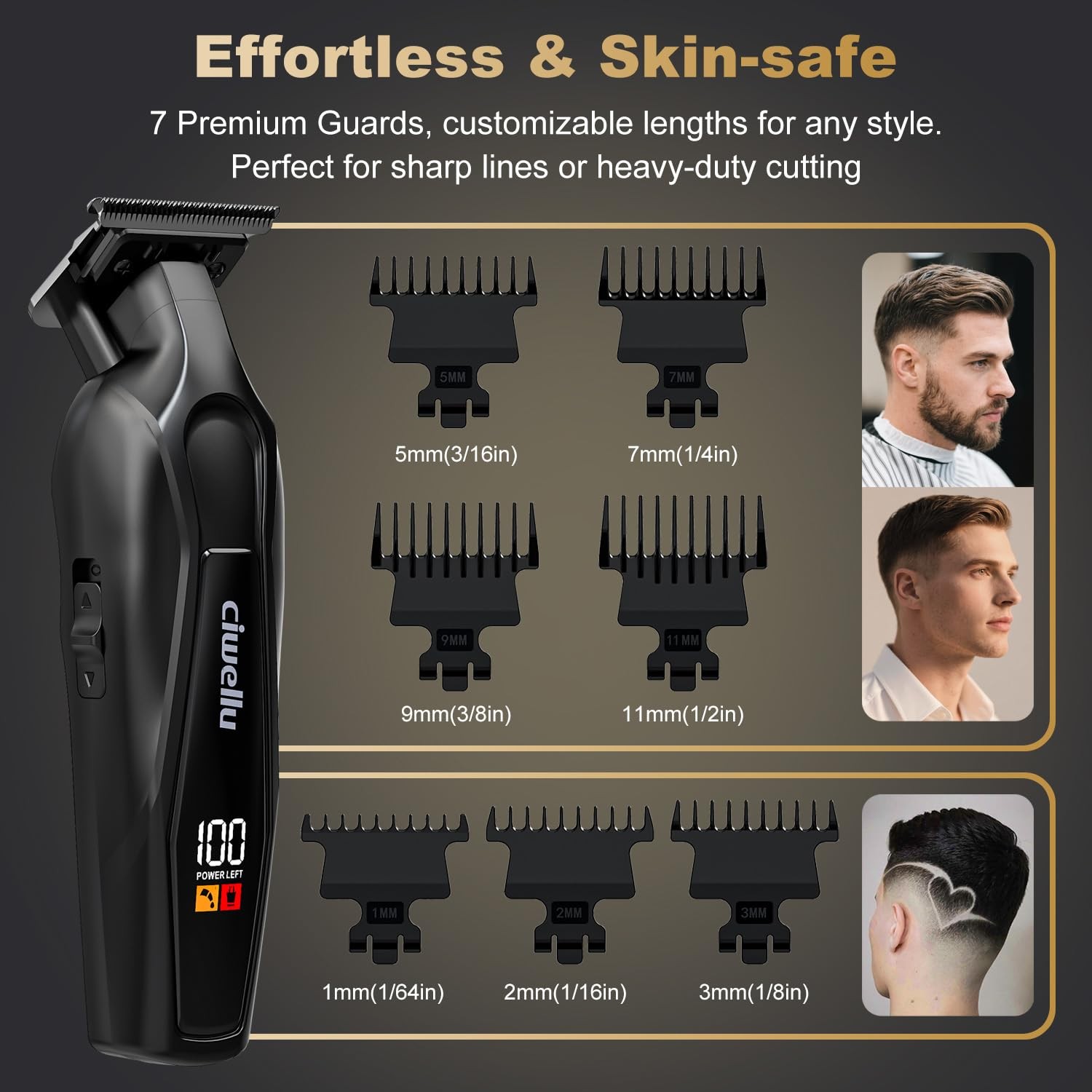 Hair Trimmer for Men, Professional Barber Liner & Beard Trimmer with Zero-Gap…