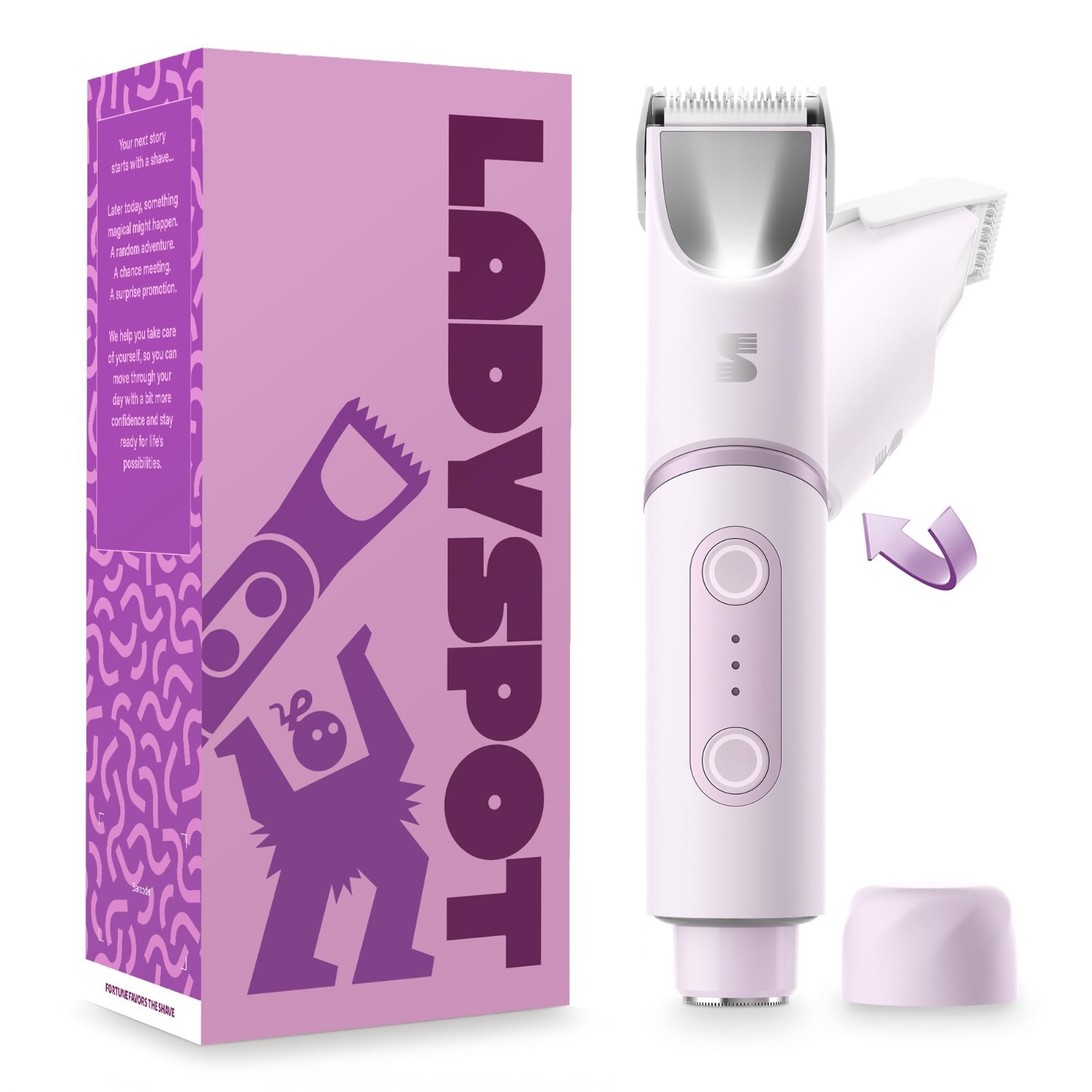 2-in-1 Electric Bikini Trimmer for Women, 180° Rotating Head, Ceramic Blade, IPX