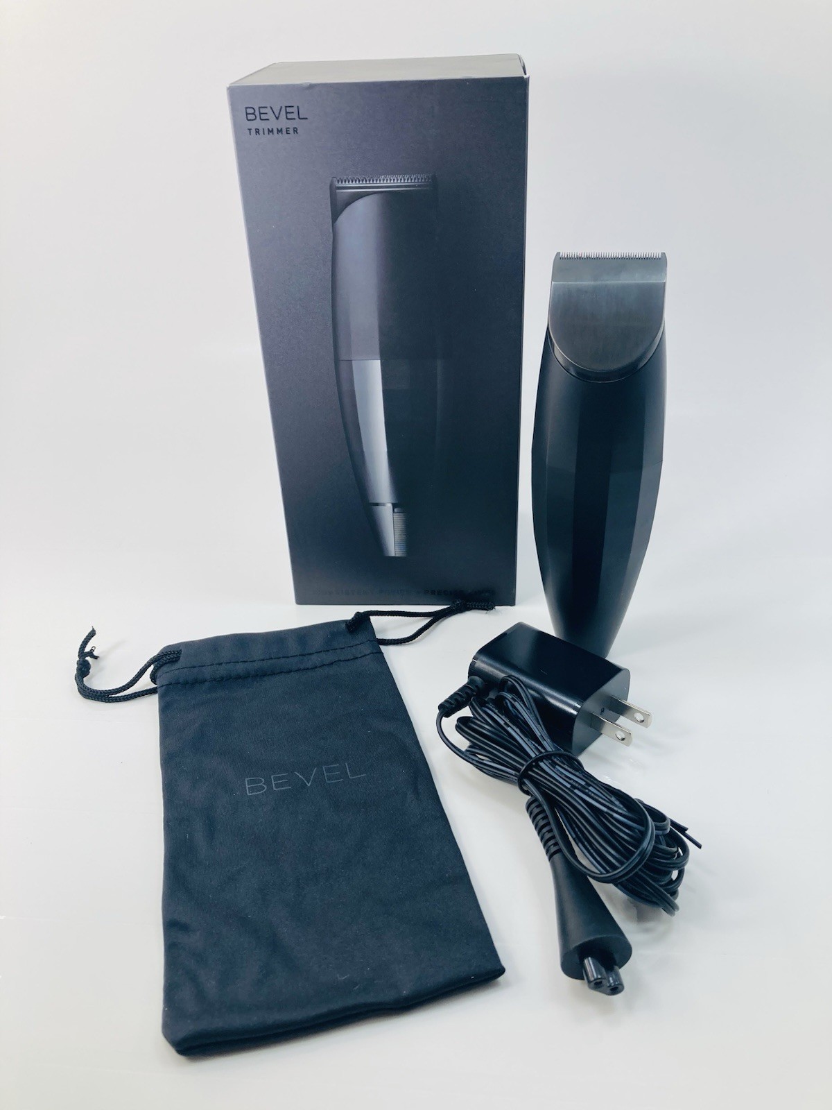 Bevel Cordless Beard & Hair Trimmer Black Lithium-Ion Rechargeable w/ Box Used L