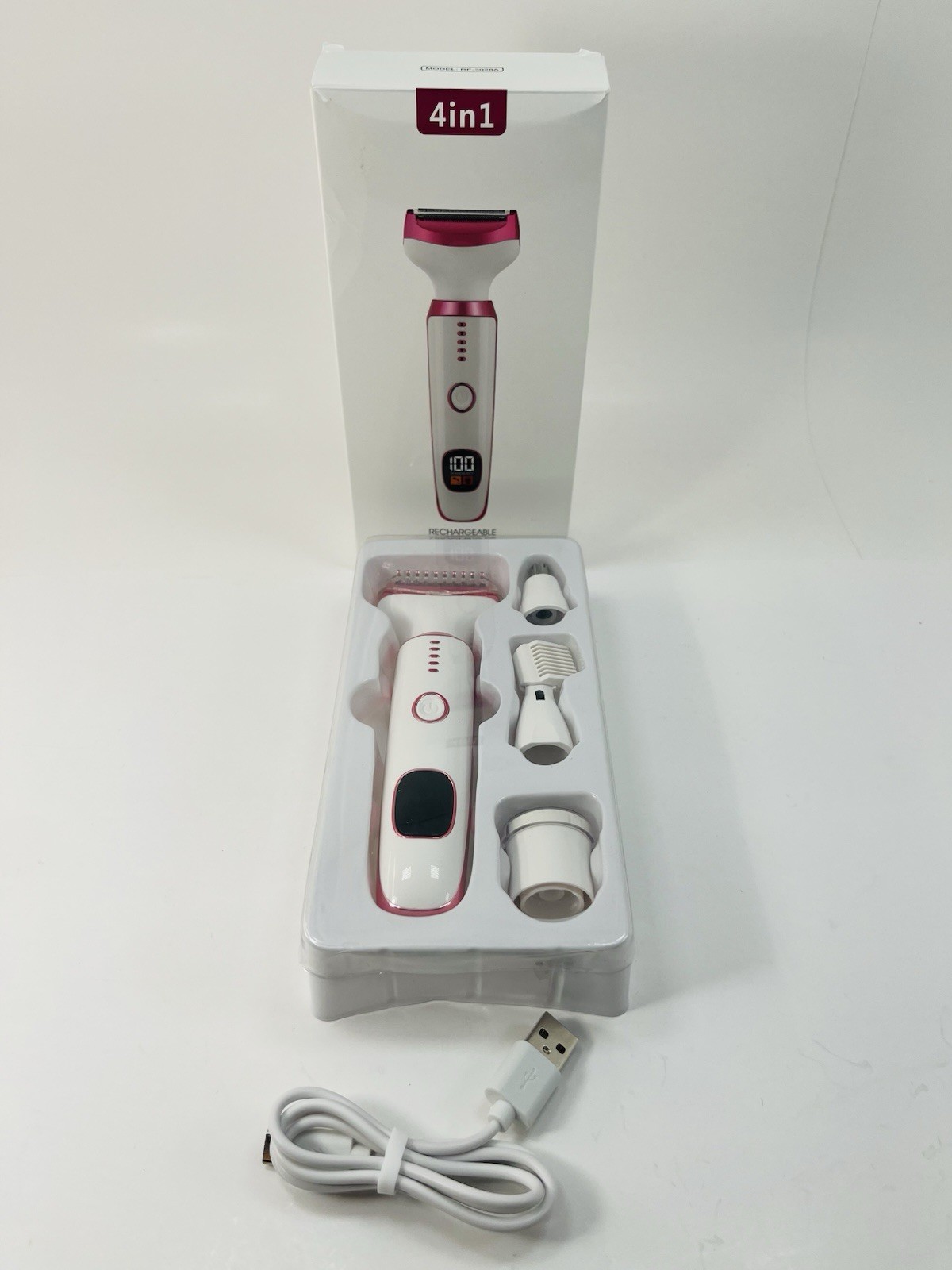 Rechargeable 4-in-1 Grooming Kit Hair Trimmer Bikini Beard Nose Eyebrow New Open