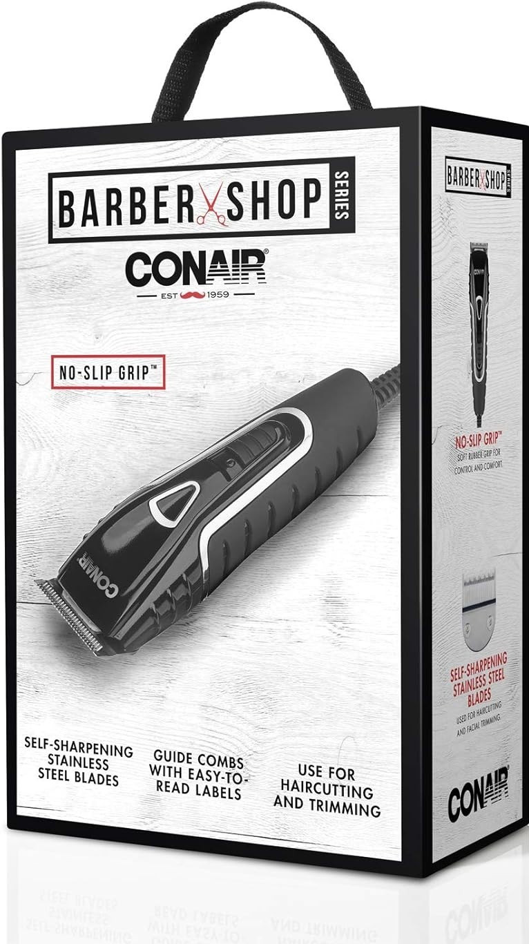 Conair Hair Clippers Barbershop Series No-Slip Grip Home Haircut Kit NEW