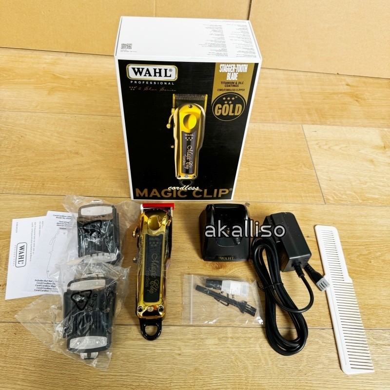 Wahl Professional 5 Star Gold Cordless Magic Clip with Charge Stand 8148-700 NEW