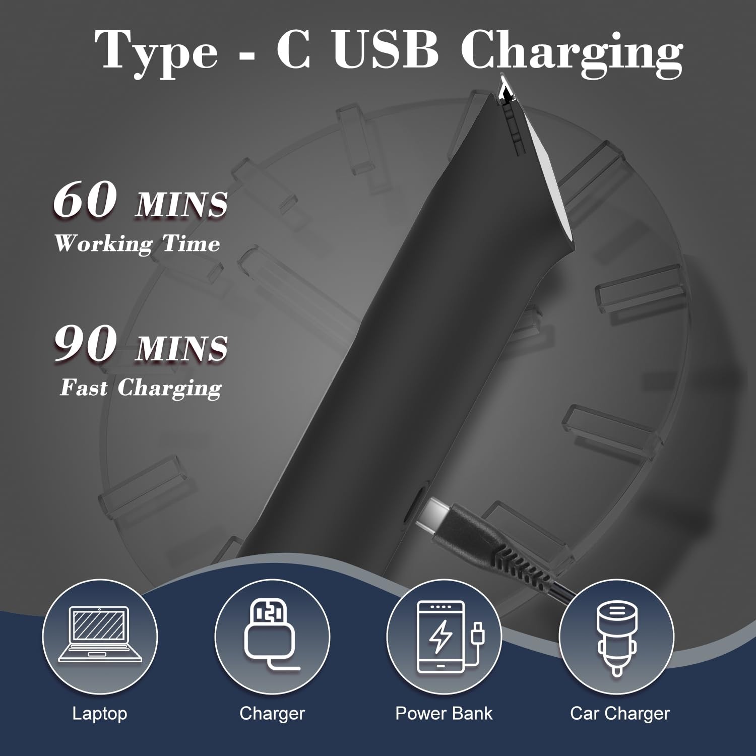 4-in-1 Waterproof Body Hair Trimmer & Groomer for Men, Rechargeable Electric Sha