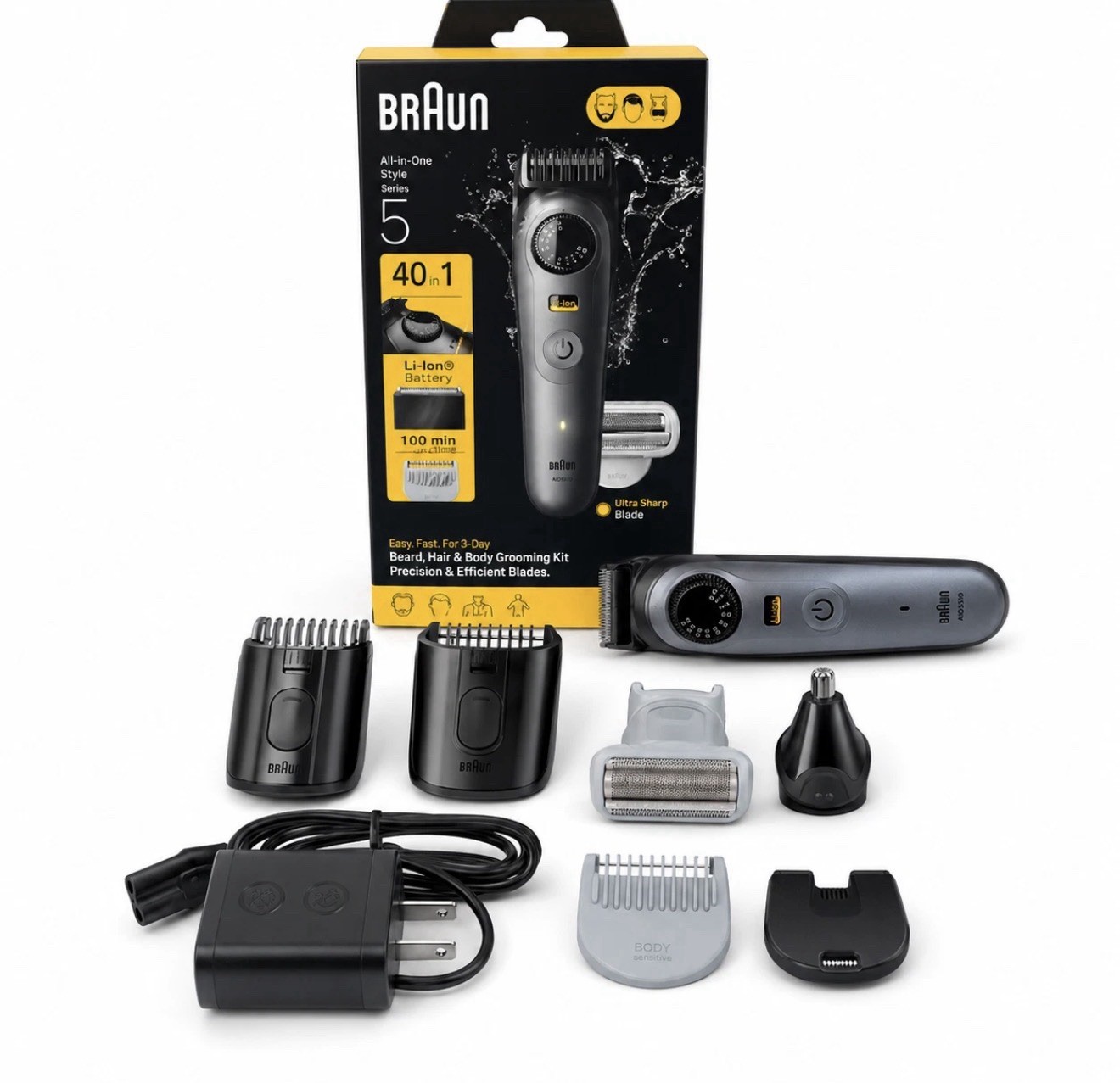 Braun All-in-One Style Kit Series 5 AIO5510 8-in-1 Beard Hair Body Trimmer Kit