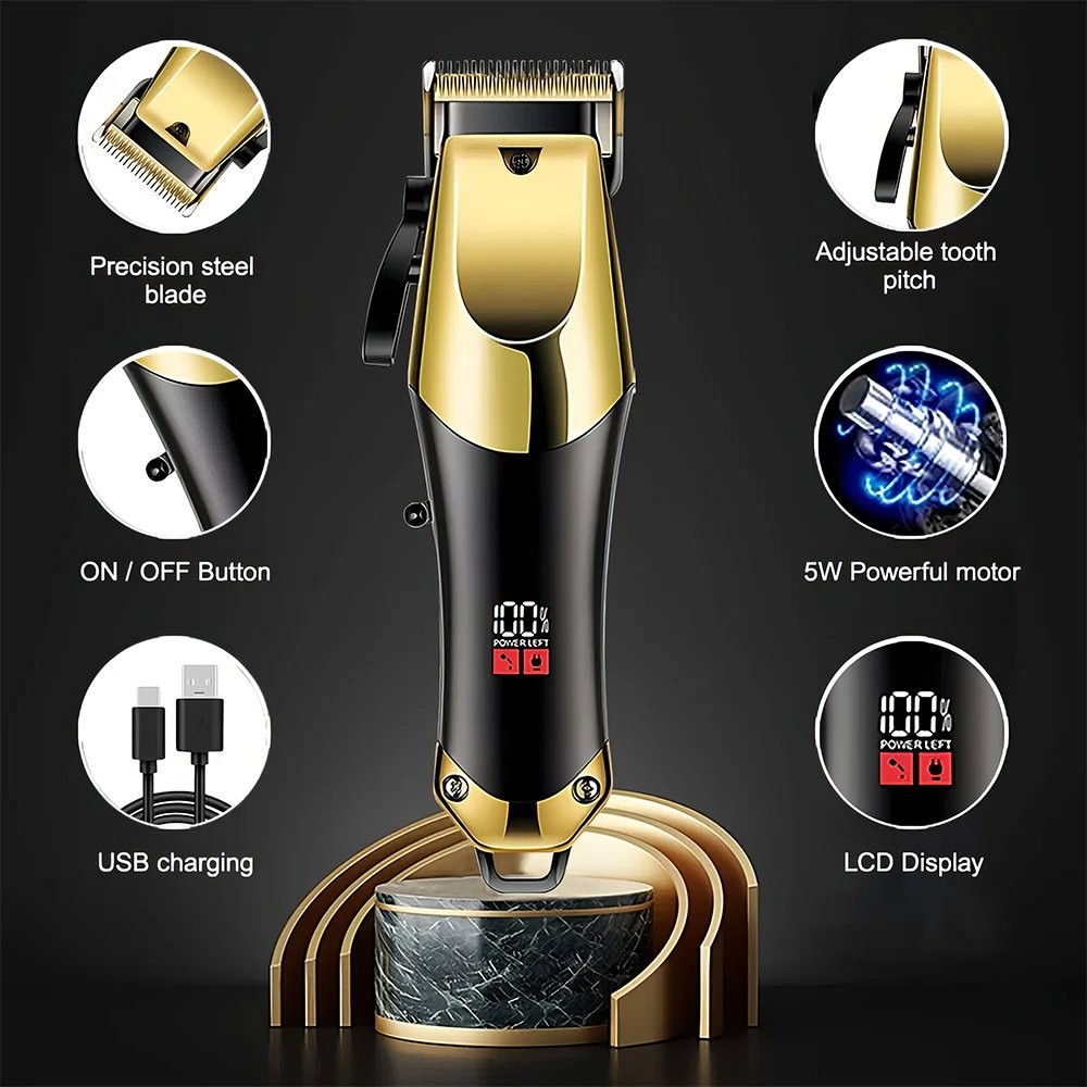 2/3/4Pcs Set Cordless Men Hair Clipper Rechargeable Haircutting Trimmer Kit Gift