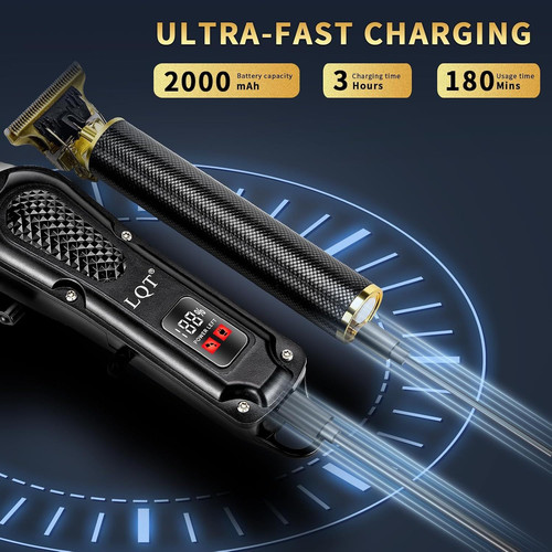 LQT® Men’s Professional Hair Clippers Kit，Cordless & Corded Barber…
