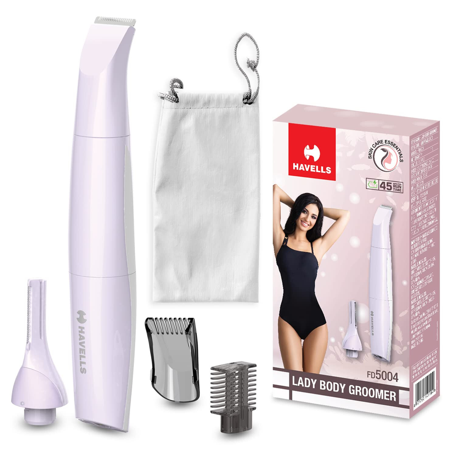 Havells 4-In-1 Lady Body Groomer, Purple,Recharegeable,‎FD5004,