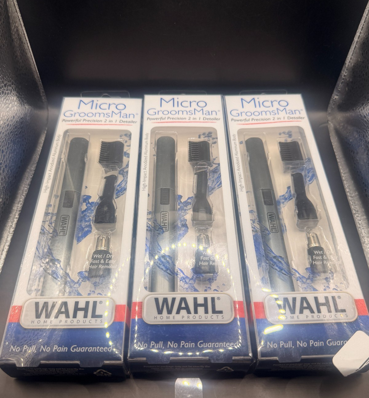 3 Pack Wahl 4 Pc Set Micro Groomsman Trimmer Nose Ear Eyebrow Grooming Kit Black
