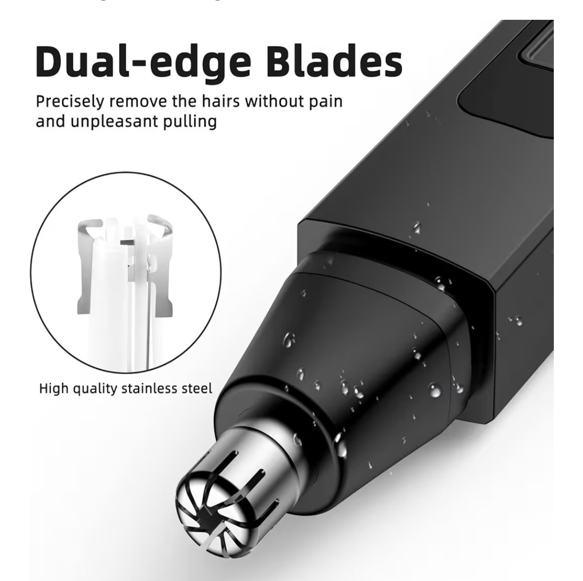 New Professional Painless USB Rechargeable Rotating Hair Trimmer for Ears & Nose