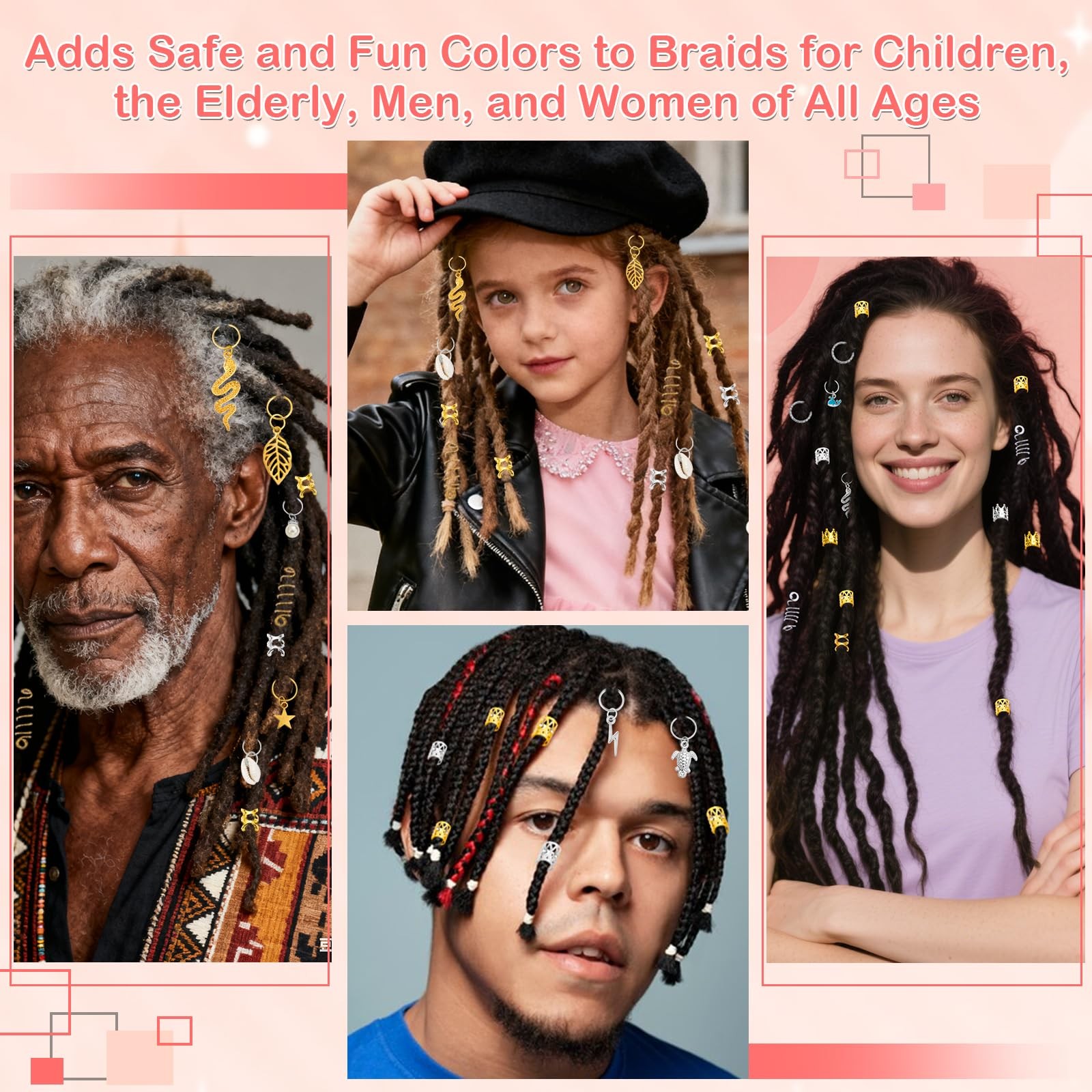 324 Pcs Gold and Silver Hair Jewelry for 1 Count (Pack of 324), Multicolor