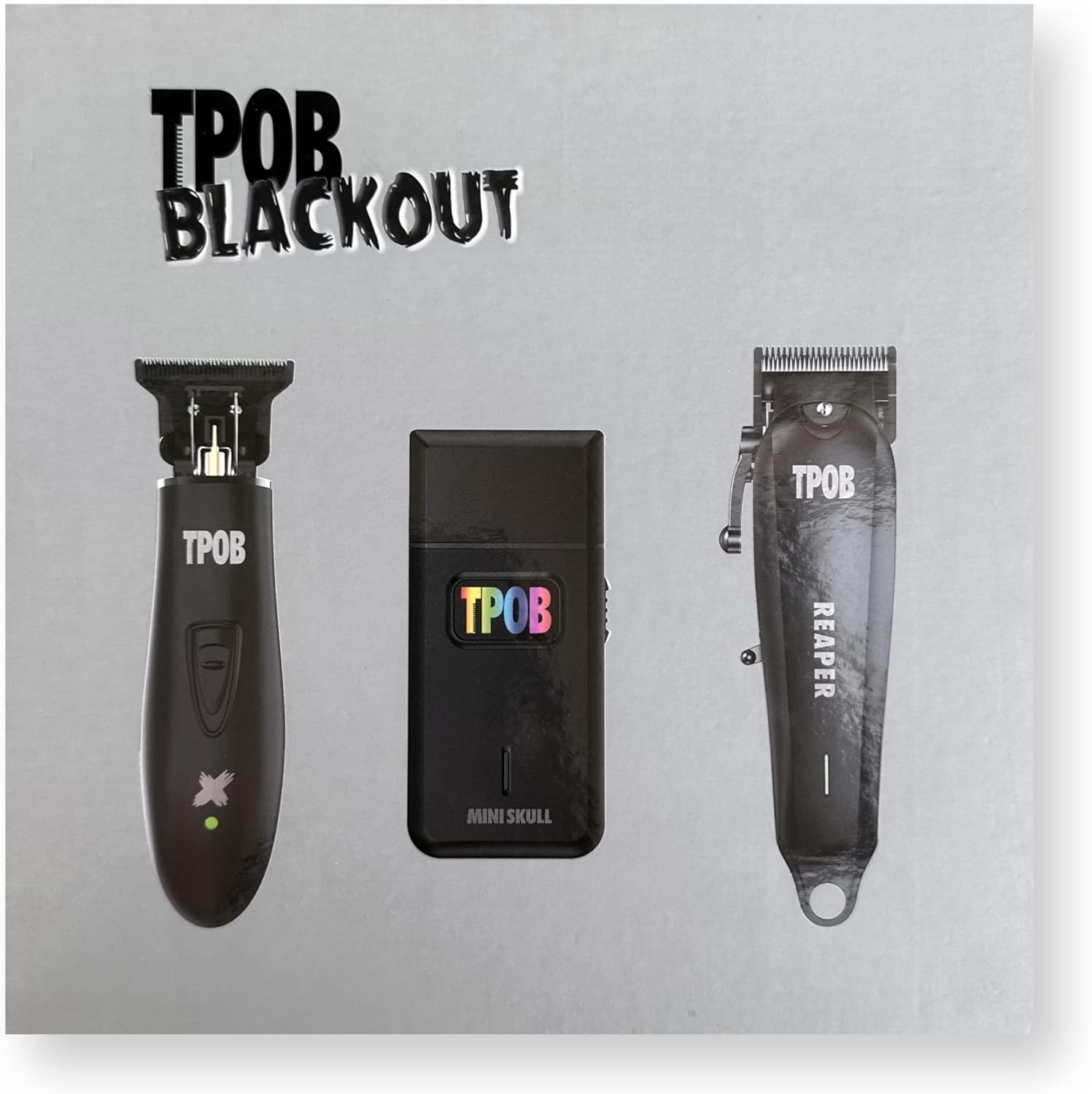 TPOB Slime 2 Black Hair Clipper Trimmer Shaver Set Barber 6800RPM Rubber Case