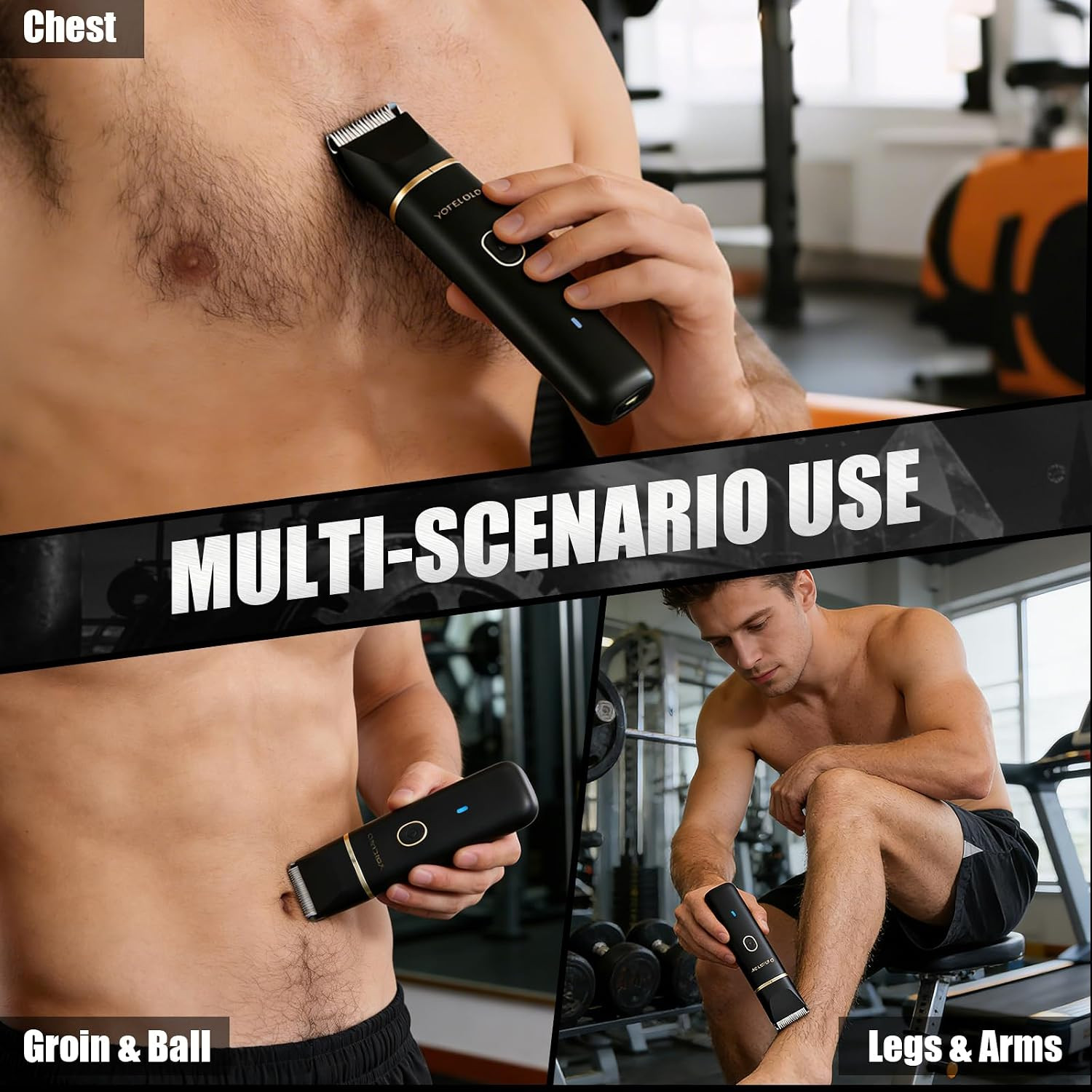Manscape Body Hair Trimmer for Men, Waterproof Pubic Hair Trimmer with Ceramic B
