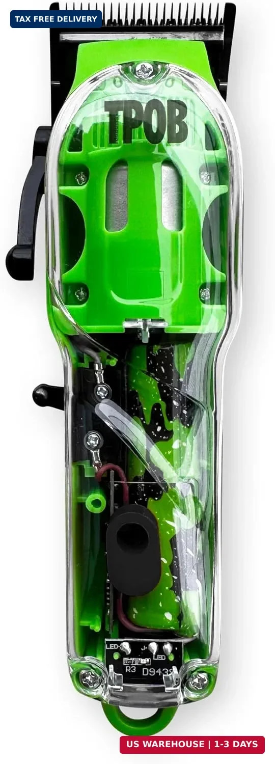 Slime 2 Barber Hair Clippers for Men 6800 RPM with Matte Green Case and X F