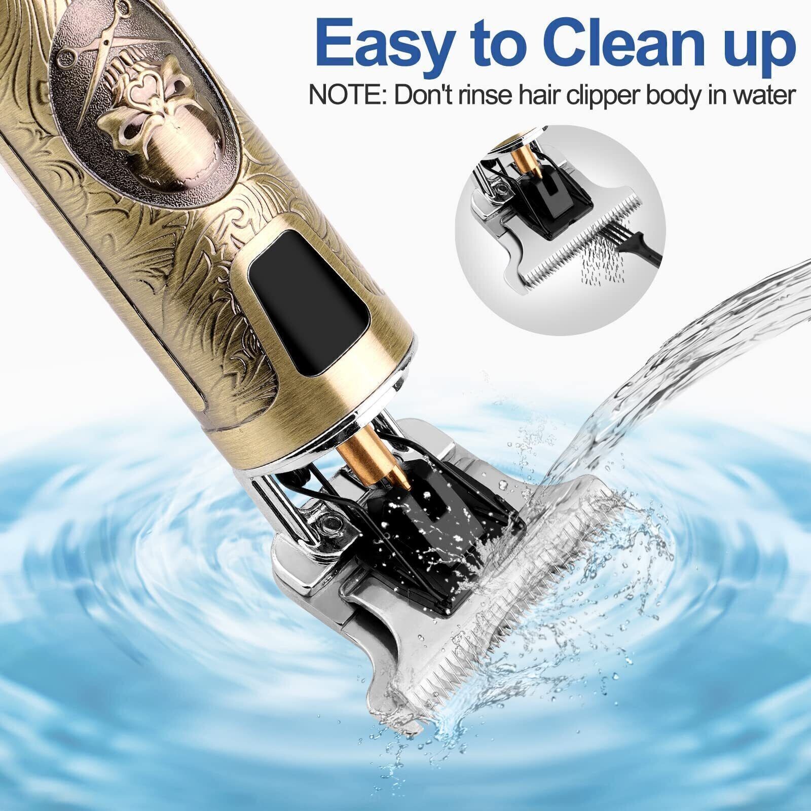 Professional Skull lcd Hair Trimmer Clippers Cutting Cordless Barber Shaver Hair