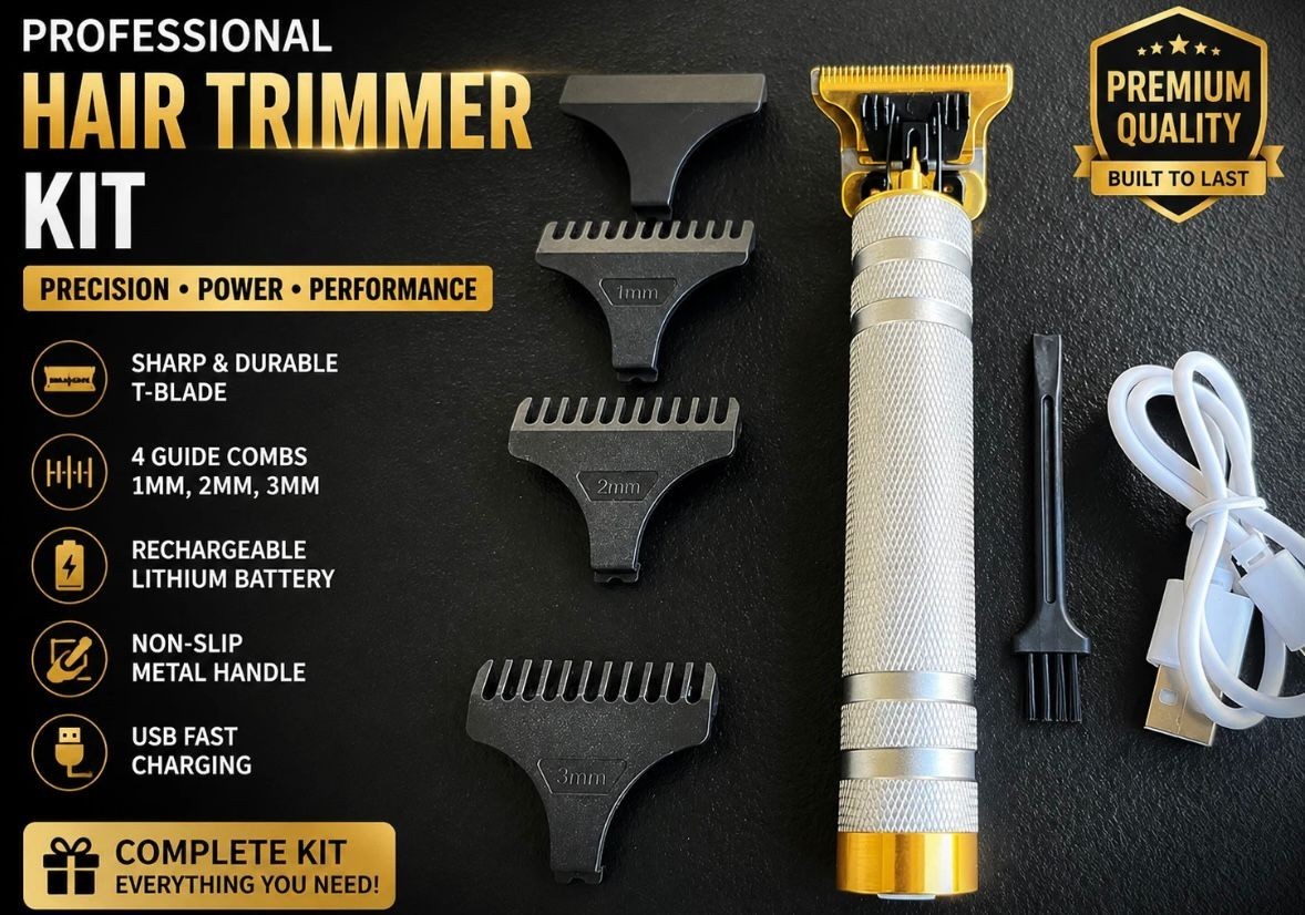 Vintage T9 Barbeador Gold Silver Beard Hair Trimmer Cutter Machine for Men