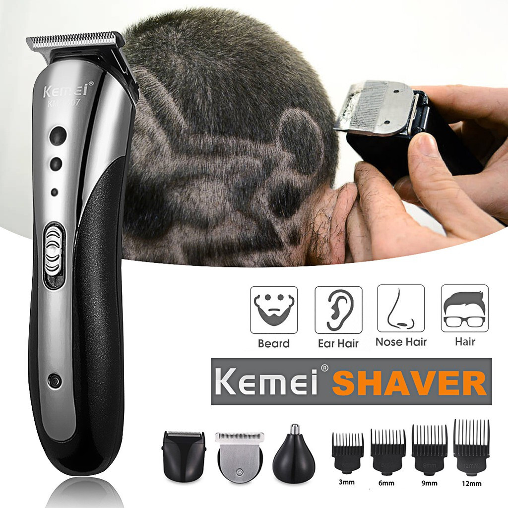 Top Sales KM-1407 KEMEI Men Rechargeable 3 in 1 Hair Trimmer Clipper Razor Nose