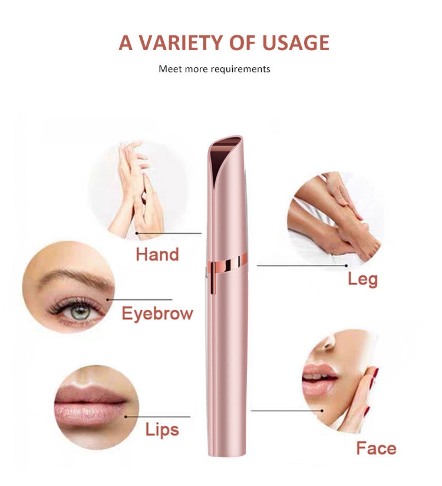 Womens Electric Face Eyebrow Trimmer Brows Razor Facial Epilator Hair Remover
