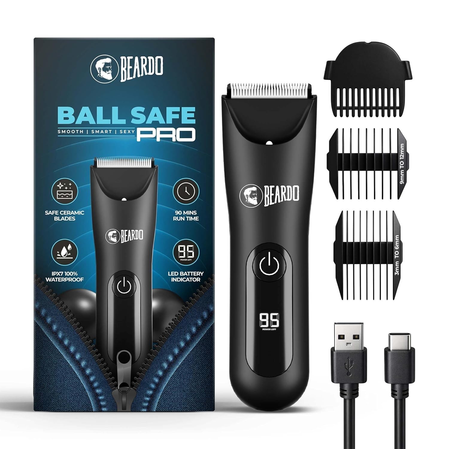 BEARDO Ball Safe Pro Trimmer For Men,BDTO048,Black