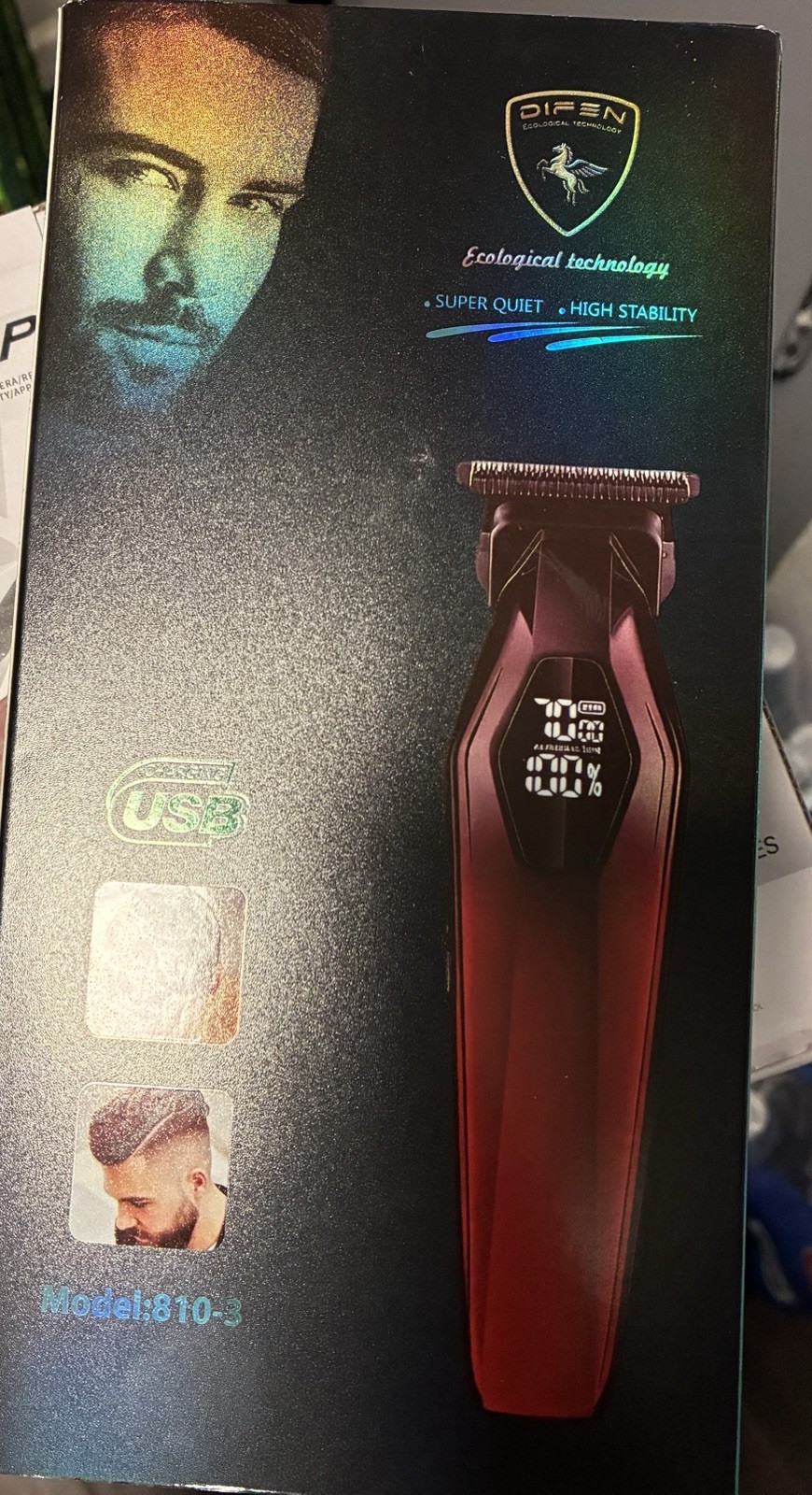 Difen Model 810-3 Professional Cordless T-Blade Hair Trimmer NIB