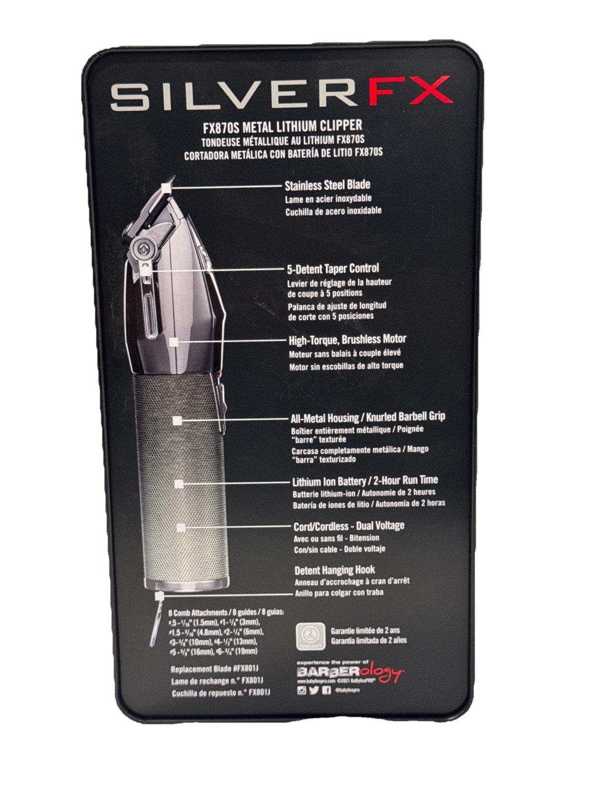 BaBylissPRO SilverFX Metal Lithium Clipper (BRAND NEW)