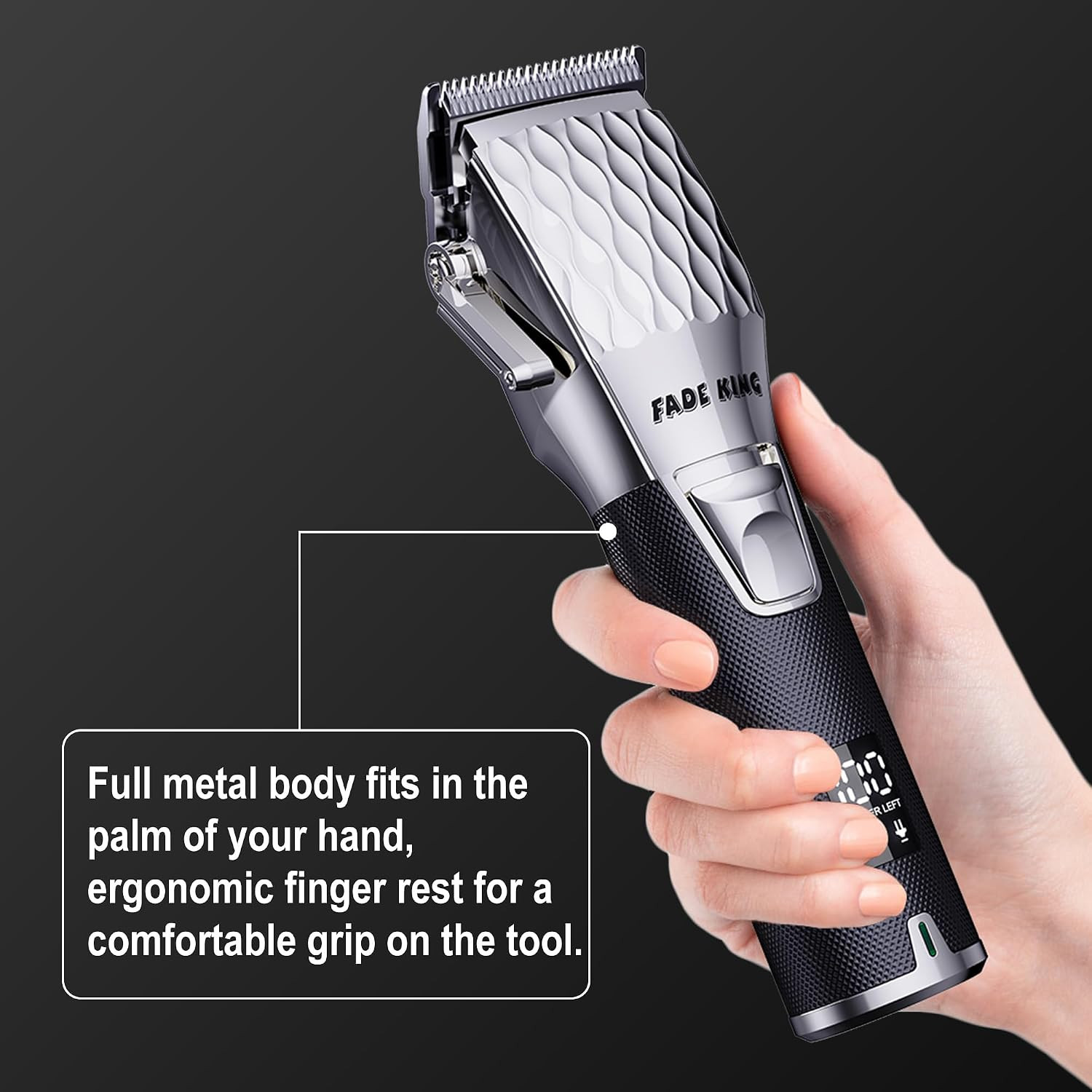 Professional Hair Clippers for Men, Cordless Barber Clippers with LED Display, R