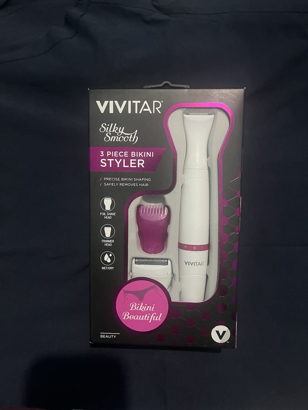 Vivitar Silky Smooth Bikini Trimmer Wet/Dry Battery 3-Heads Foil Head
