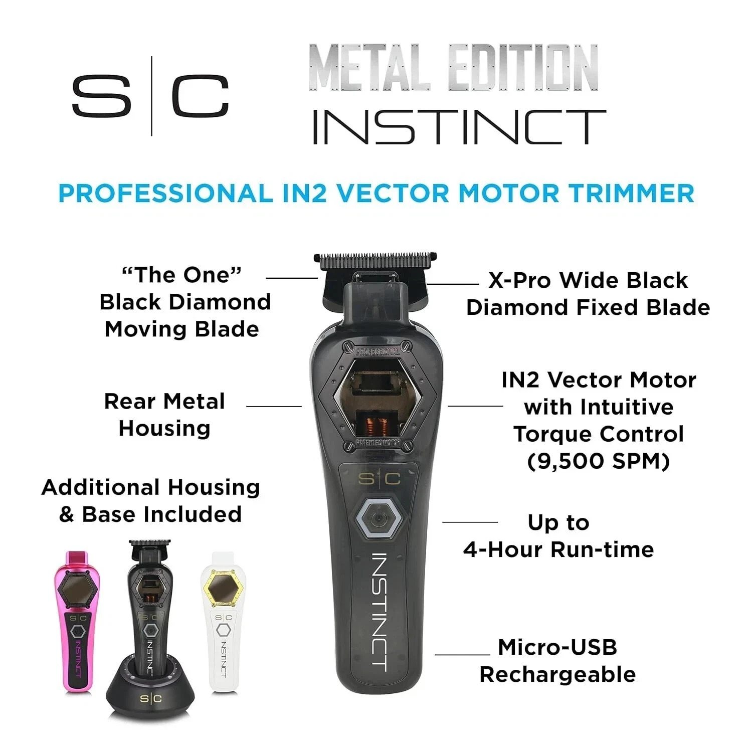 StyleCraft Instinct Metal Edition Cordless Hair Trimmer SC | SC410M – NEW