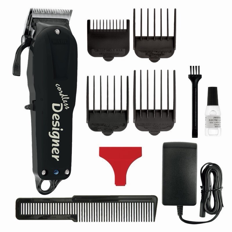 Wahl Cordless Designer Clipper Black 90 Minutes Run Time Includes 4 Guides 8591