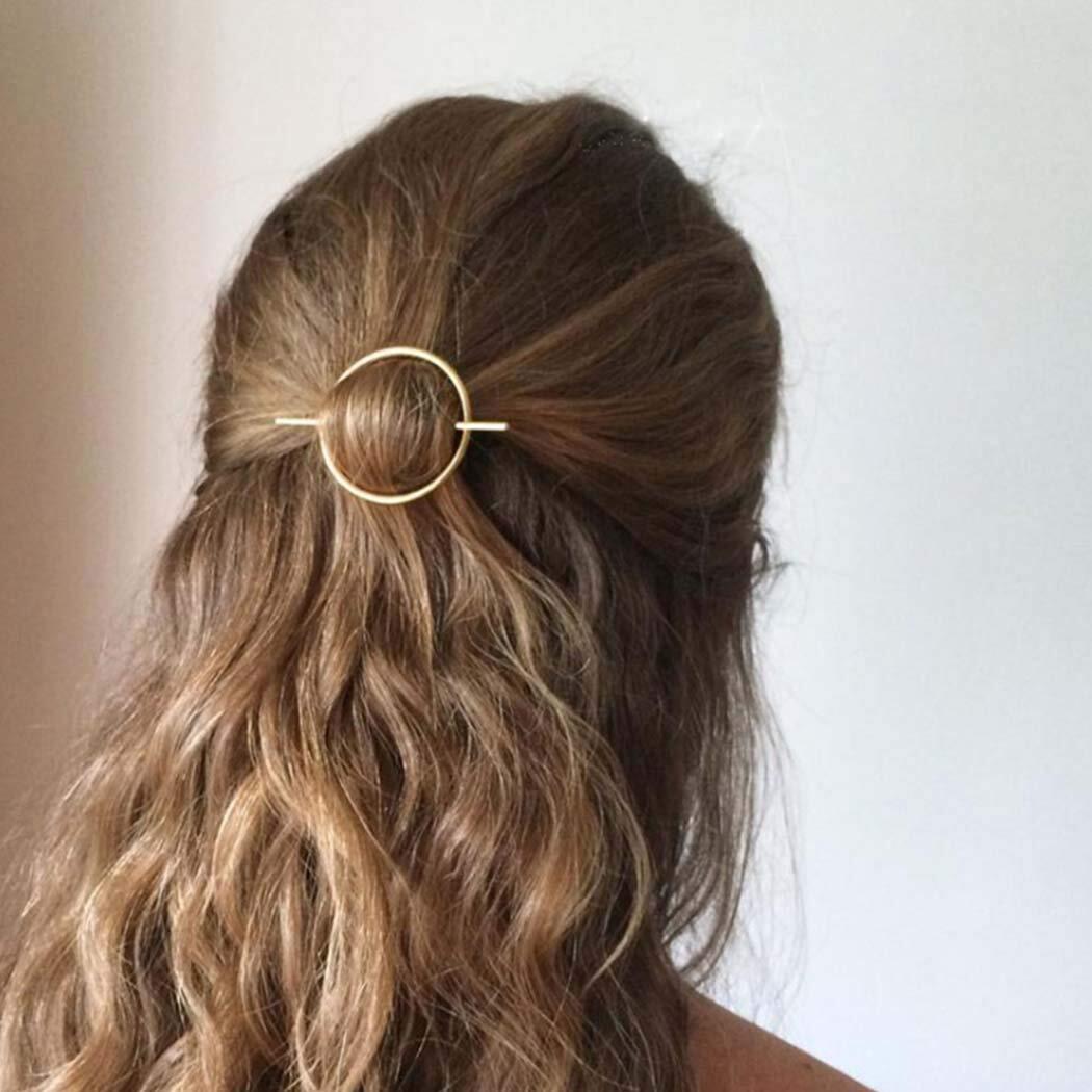Dreamyn Round Hair Clips Hollow Circle Barrettes Fashion Gold,Silver