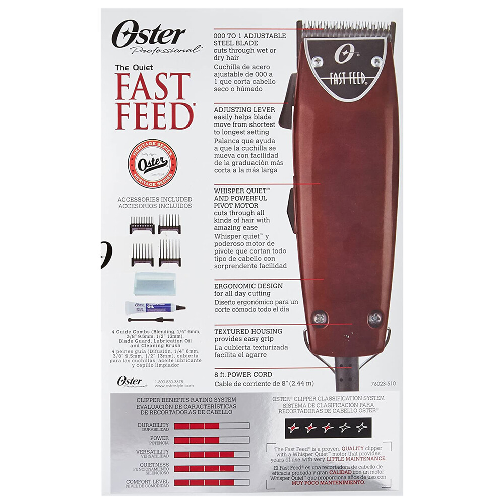 Oster 76023-510 Fast Feed Adjustable Pivot Motor Clipper Trimmer 120V