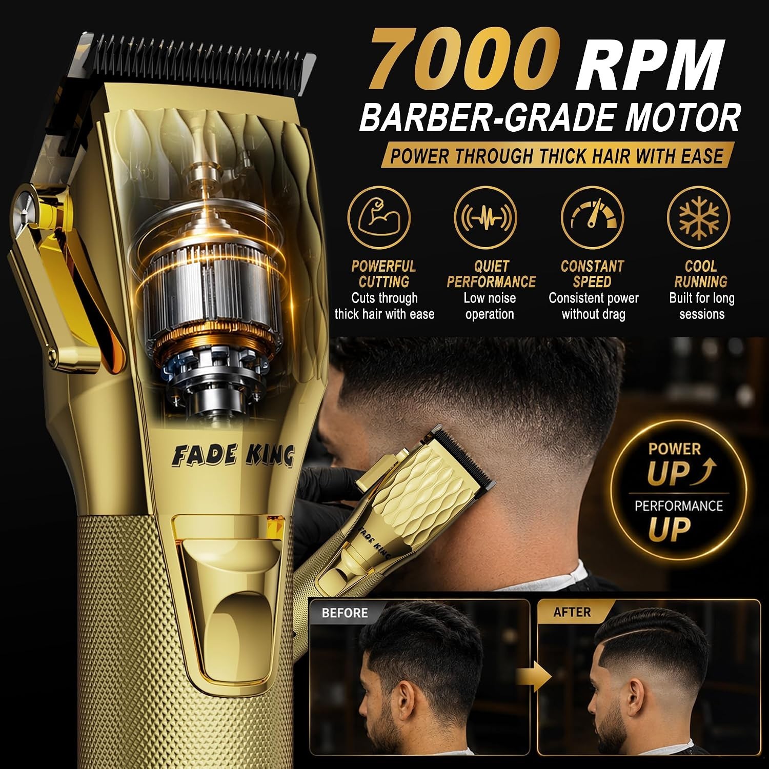 High-Speed Motor Fade Clippers & T-Blade Trimmer