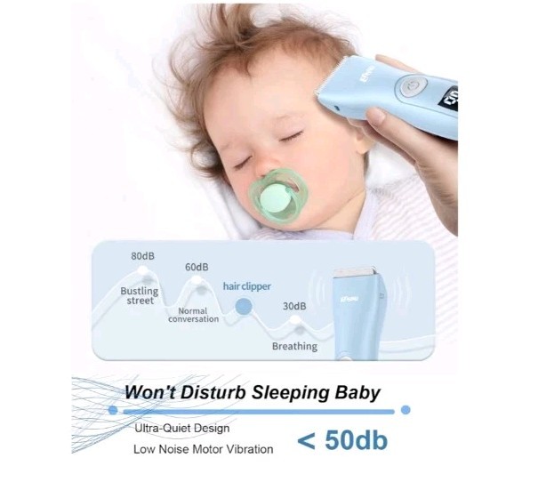 Baby Hair Clippers, Low Noise Hair Trimmer for Kids, Waterproof USB Rechargeable