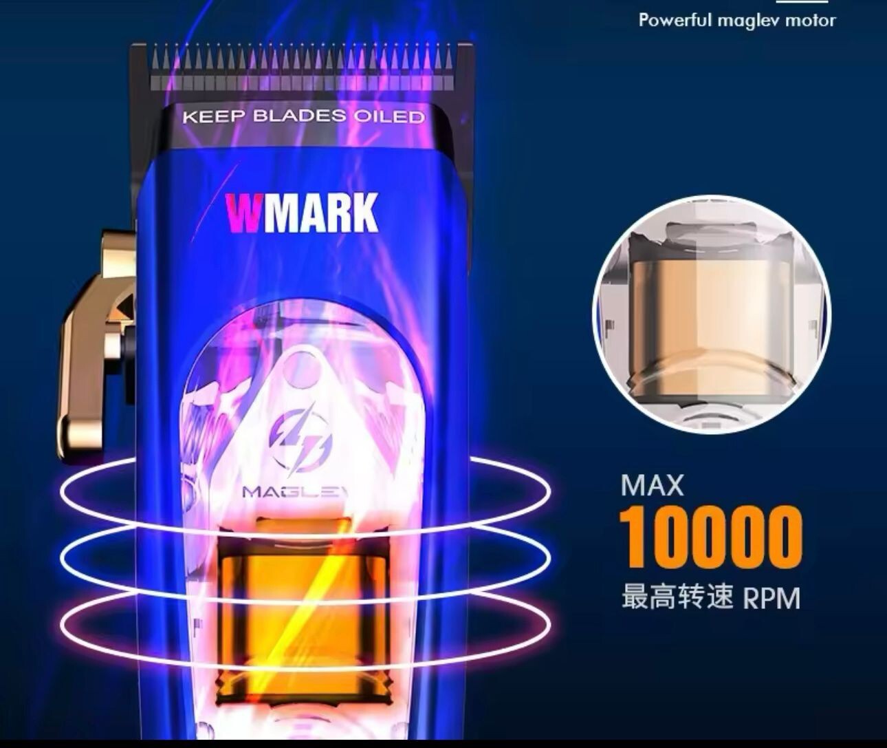 WMARK NG 9004 Cordless Clipper – Powerful Motor and Ultra-Sharp Blades