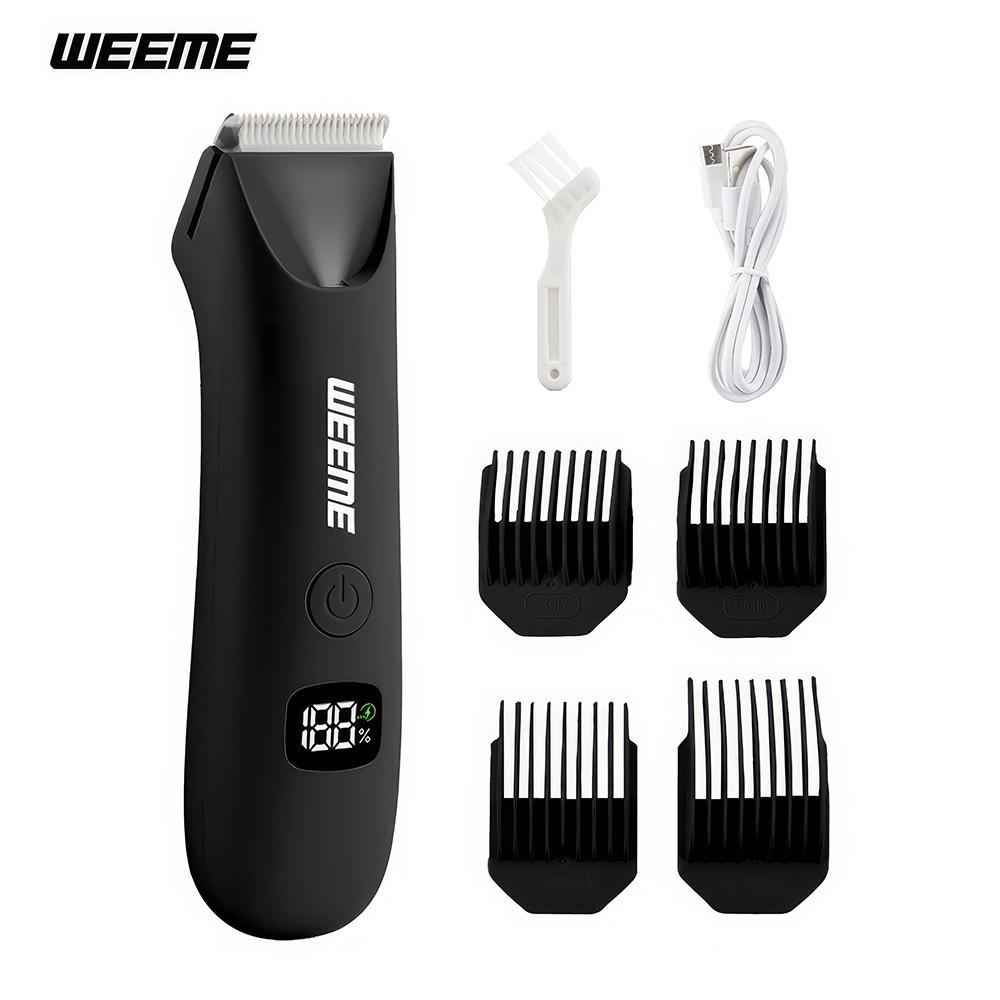Groin Pubic Hair Trimmer for Men’s Electric Ball Trimmer Wet/Dry Body Shaver USB