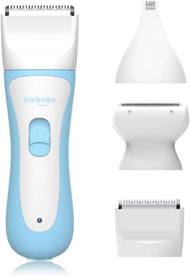 Elebebe Baby Hair Clippers – Electric Hair Trimmer with 3 Heads & 3 Guide Combs