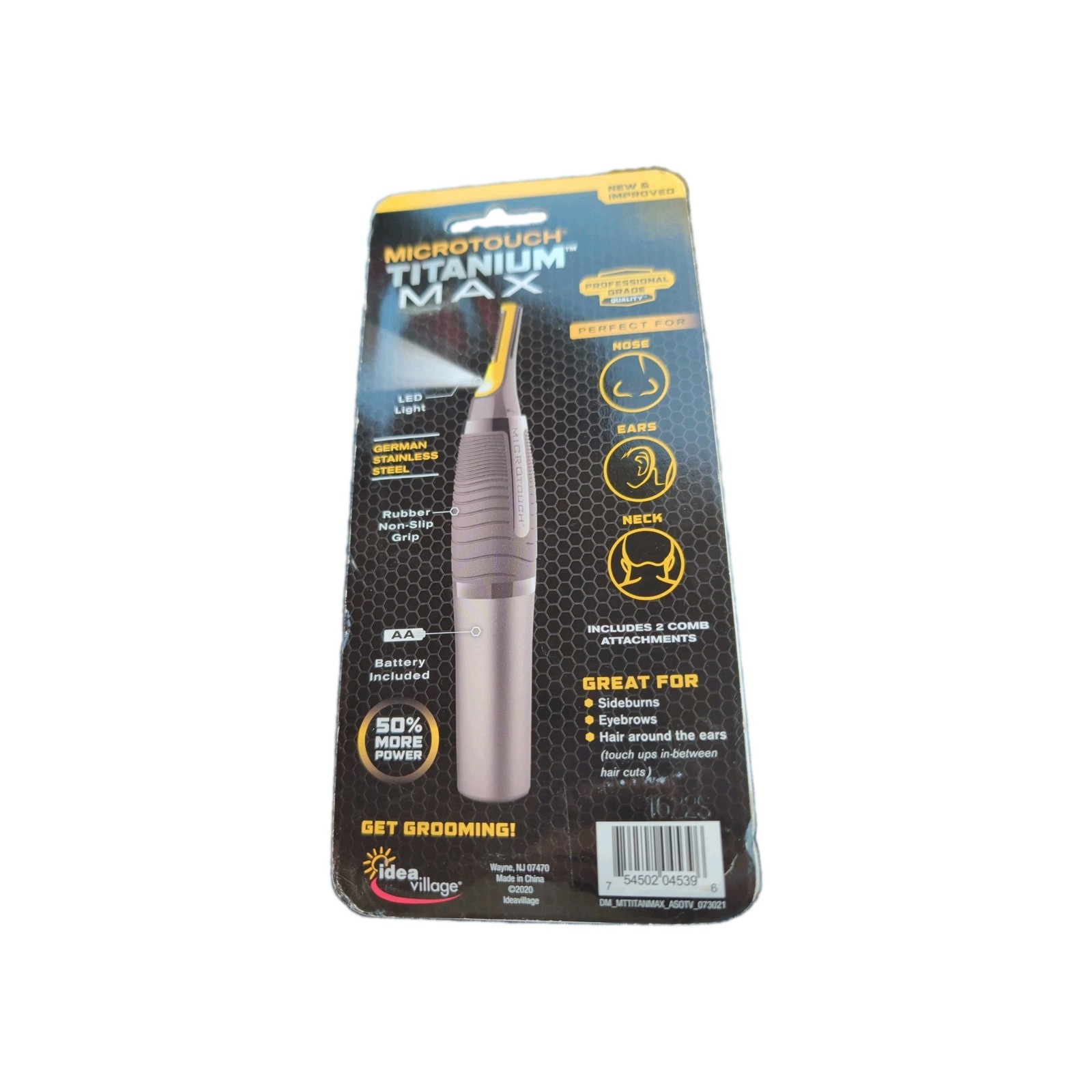 MicroTouch Titanium Max Lighted All-In-One Personal Trimmer Nose Ears Neck NEW