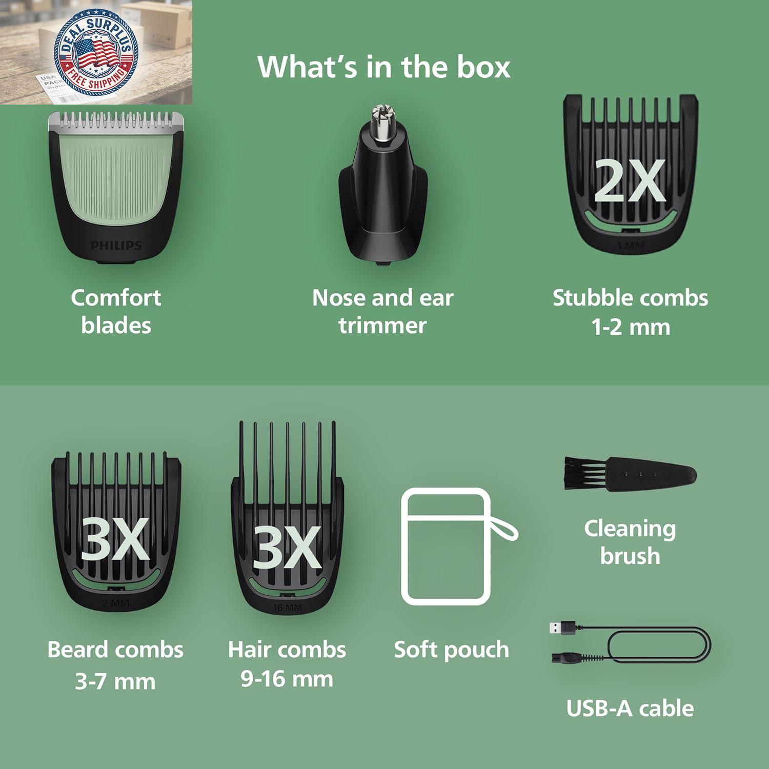 Philips All-In-One 3000 Series 13 in 1 Trimmer, Beard Styler & Men’S Hair Clipp