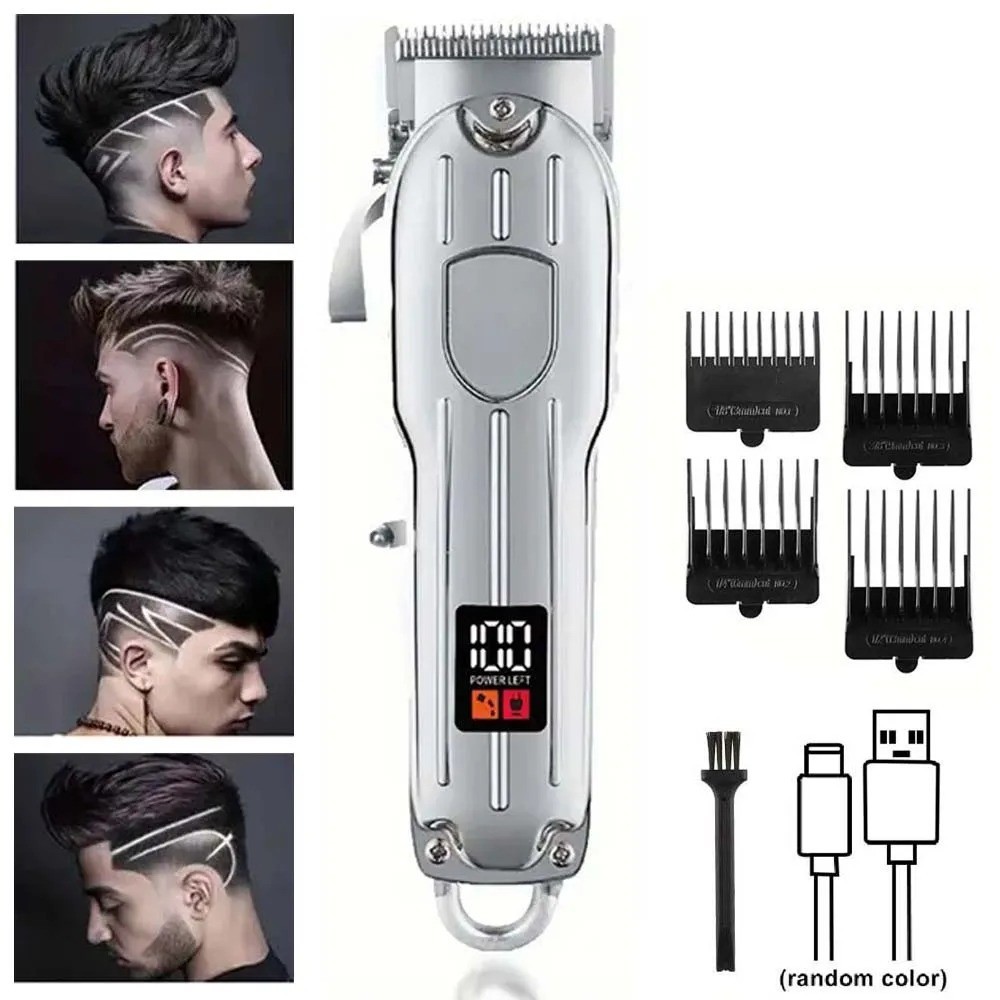 Professional Hair Clipper Trimmer Set Men’s Beard Barber Kit Rechargeable