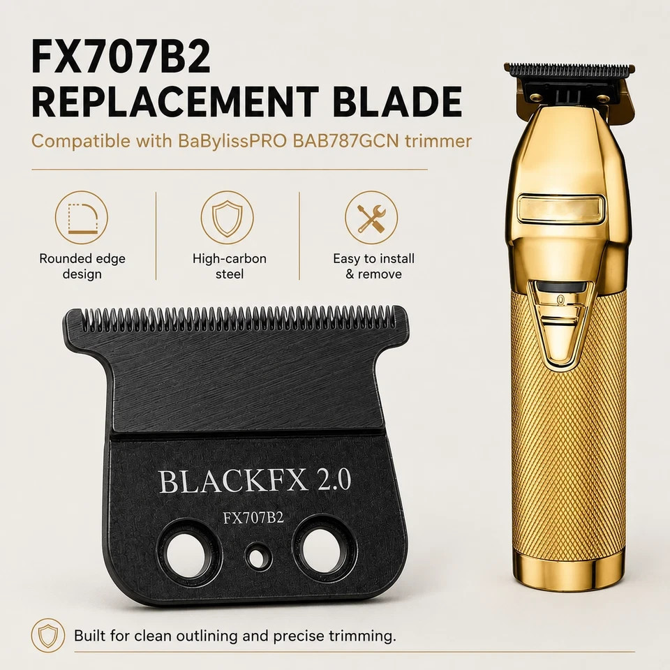 FX707Z Replacement Blades Fits for BaBylissPRO Trimmers FX787 FX726 Series Black