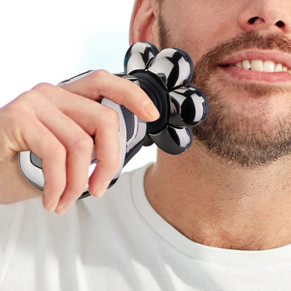 5 IN 1 7D Rotary Electric Shaver Rechargeable Bald Head Shaver Beard Trimmer Men