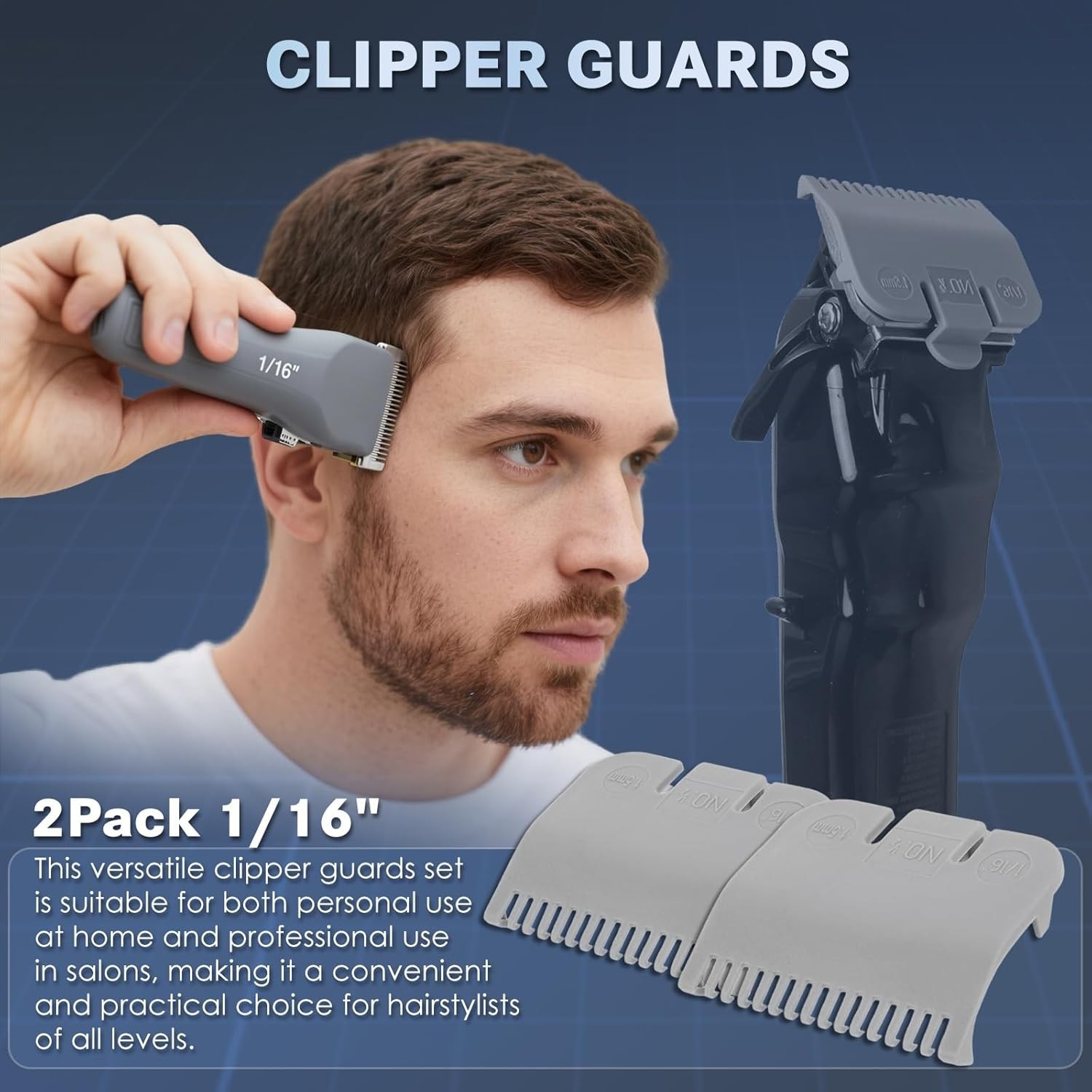 2 Pack Replacement for 1/2 Wahl Clipper Guards Set,1/16″ 1.5mm Hair Grey